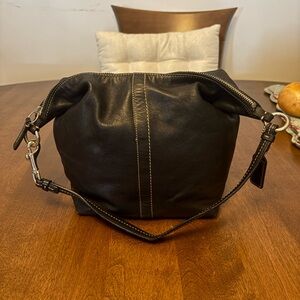 Vintage Coach Black Leather Women's Bag